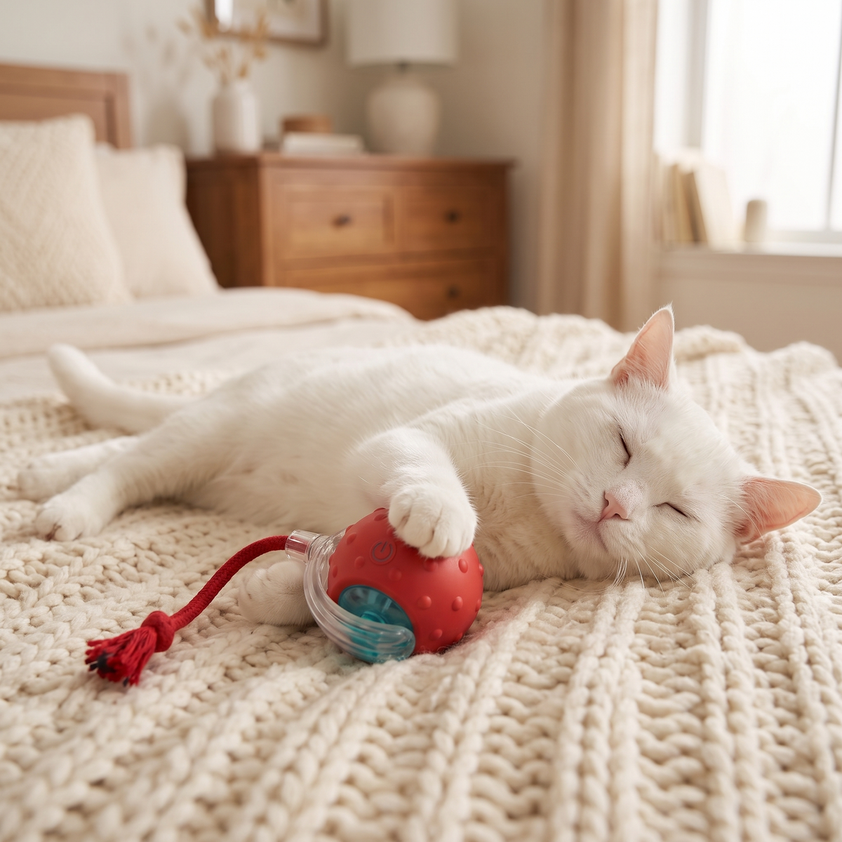 Pouncie ZoomPounce smart rolling cat toy ball relaxed pet at home